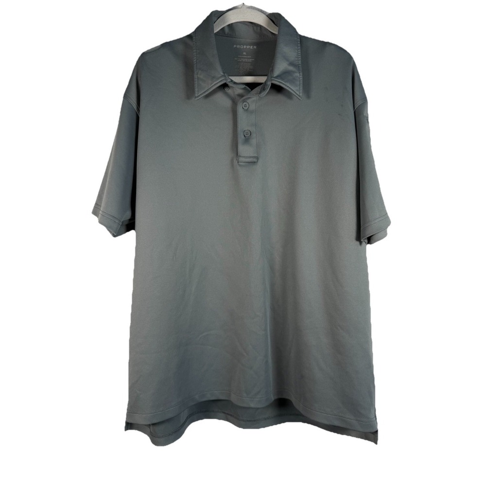 Propper Mens Shirt Polo Short Sleeve 1/4‎ Button Uniform Workwear Grey Size XL
